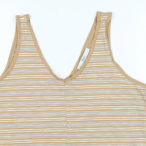 NEXT Womens Beige Cotton Basic Tank Size 12 V-Neck