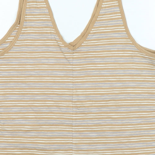 NEXT Womens Beige Cotton Basic Tank Size 12 V-Neck