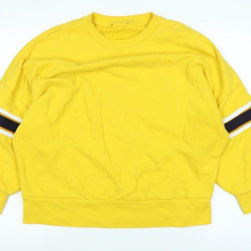 Marks and Spencer Womens Yellow Cotton Pullover Sweatshirt Size L