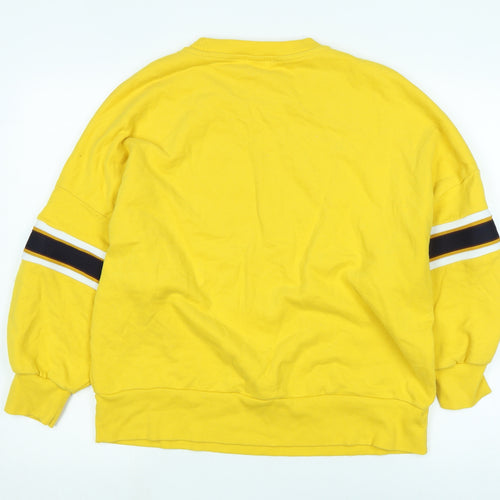Marks and Spencer Womens Yellow Cotton Pullover Sweatshirt Size L