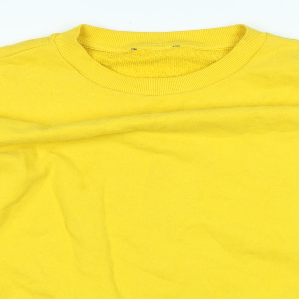 Marks and Spencer Womens Yellow Cotton Pullover Sweatshirt Size L