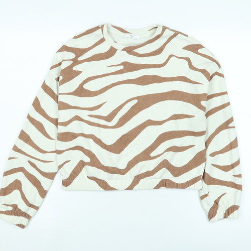 Marks and Spencer Girls Brown Cotton Pullover Sweatshirt Size 11-12 Years
