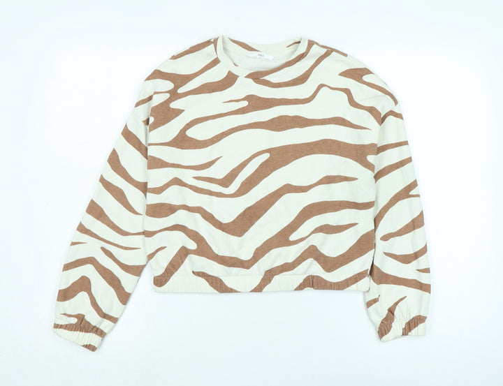Marks and Spencer Girls Brown Cotton Pullover Sweatshirt Size 11-12 Years
