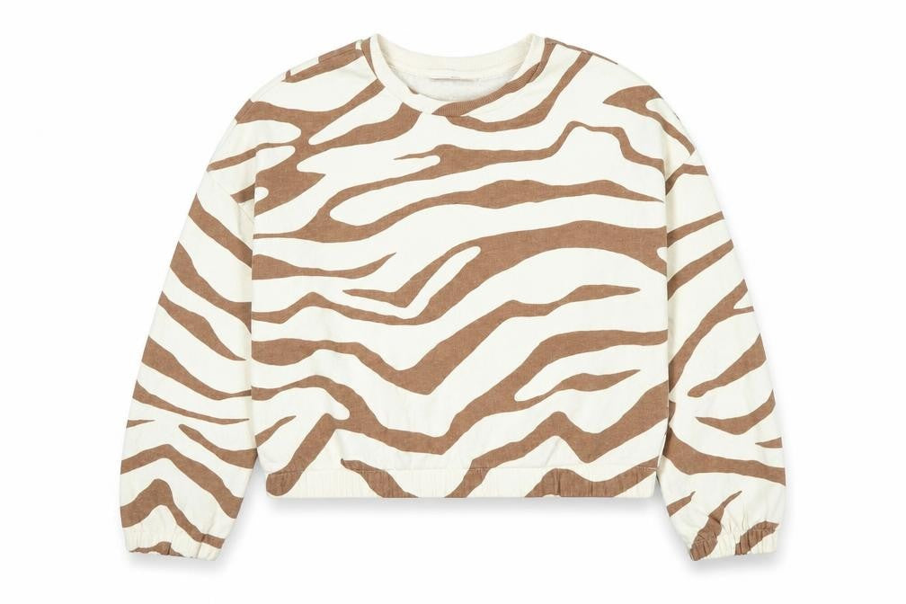 Front view of Marks & Spencer girls’ brown cotton pullover sweatshirt, size 11-12, years