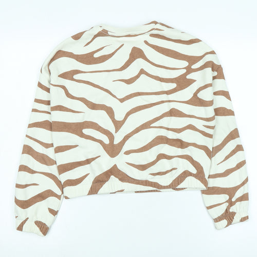 Marks and Spencer Girls Brown Cotton Pullover Sweatshirt Size 11-12 Years