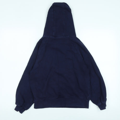 NEXT Boys Blue Cotton Pullover Hoodie Size 12 Years - Rainbow embroidery
