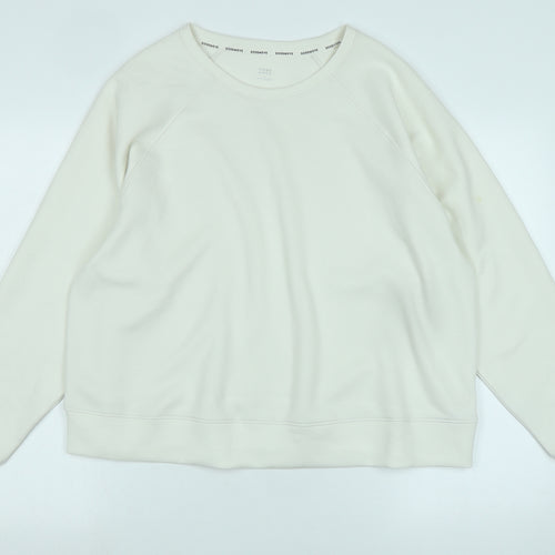 Good Move Womens Ivory Polyester Pullover Sweatshirt Size M