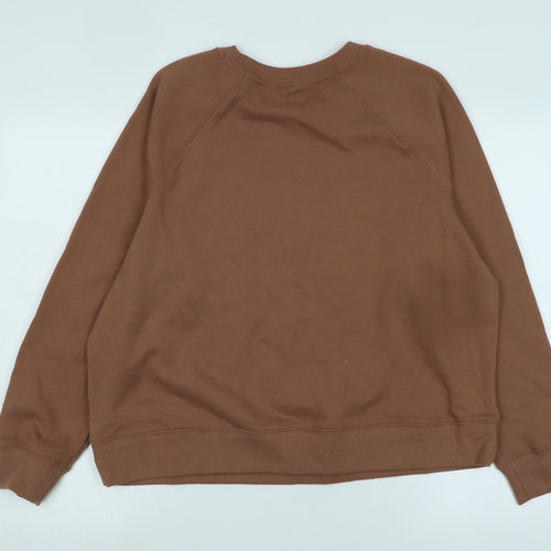 Marks and Spencer Womens Brown Cotton Blend Pullover Sweatshirt Size M