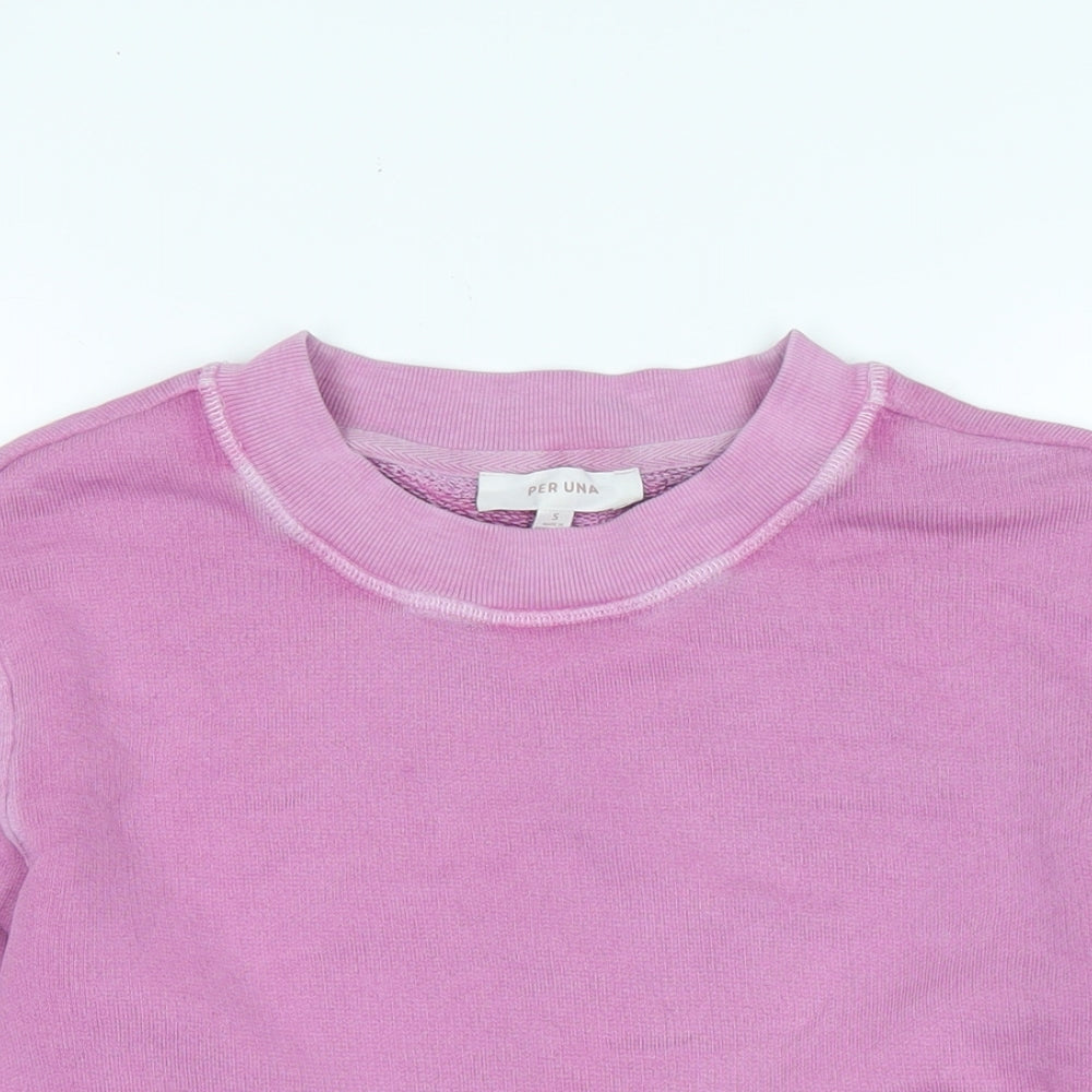 Per Una Womens Purple Cotton Pullover Sweatshirt Size S