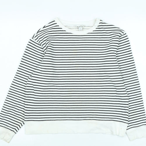 Marks and Spencer Womens White Cotton Pullover Sweatshirt Size XS - 20