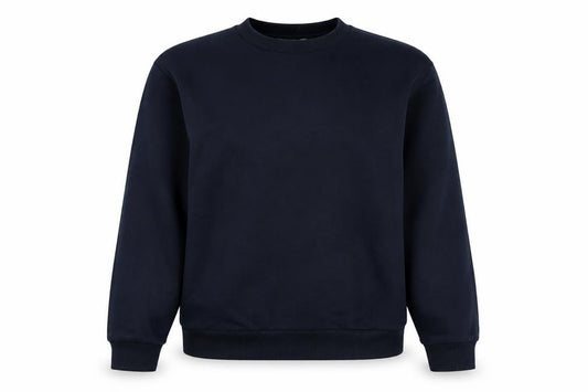 Front view of Marks & Spencer women’s blue cotton pullover sweatshirt, size M