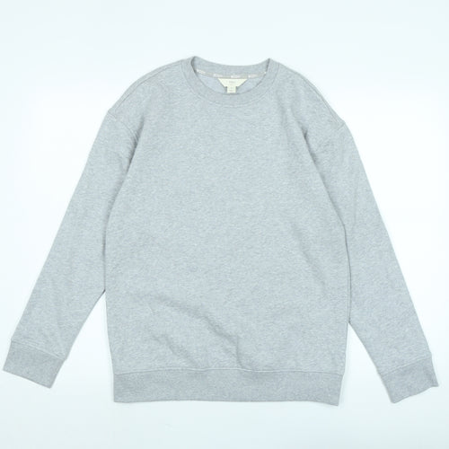 Marks and Spencer Womens Grey Cotton Blend Pullover Sweatshirt Size 8