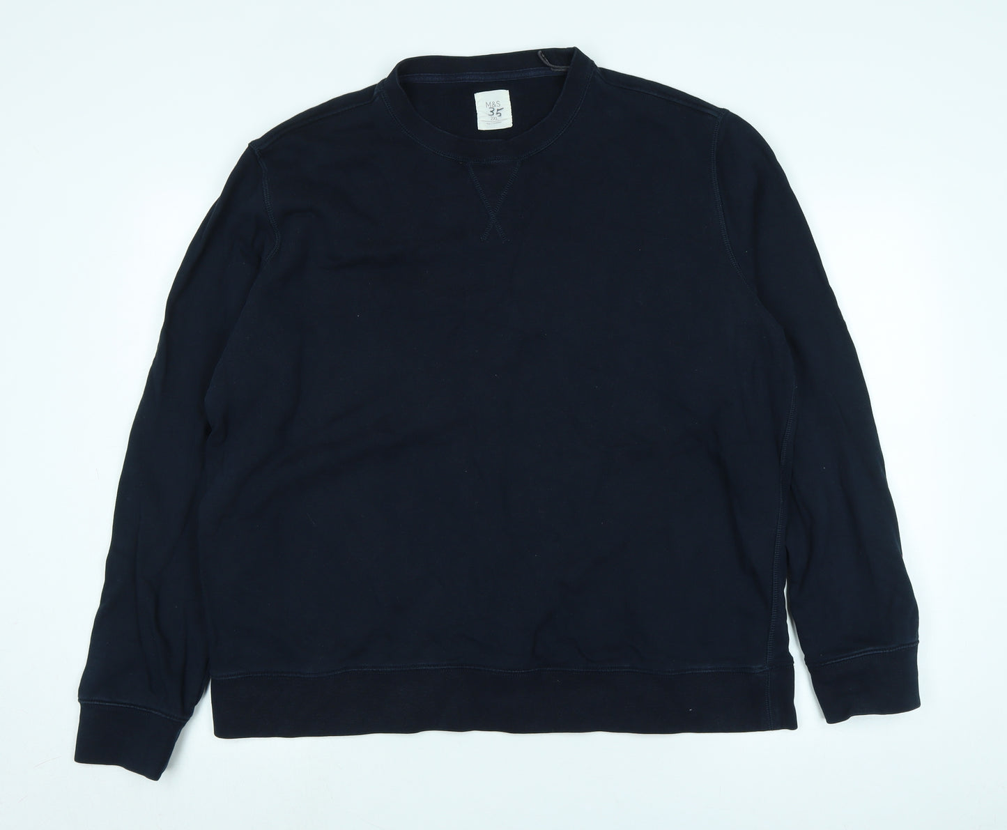 Marks and Spencer Womens Blue Cotton Pullover Sweatshirt Size 2XL