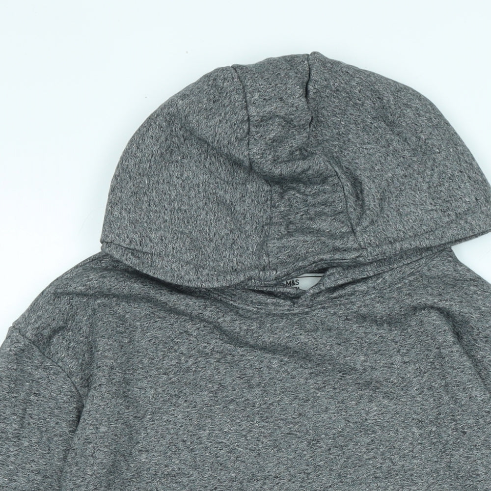 Marks and Spencer Boys Grey Cotton Pullover Hoodie Size 13-14 Years