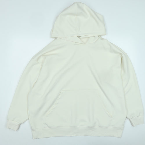 Marks and Spencer Womens Ivory Polyester Pullover Hoodie Size 18