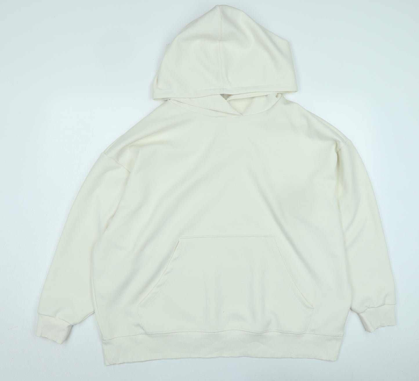 Marks and Spencer Womens Ivory Polyester Pullover Hoodie Size 18