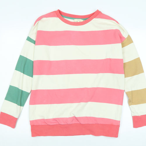 NEXT Womens Multicoloured Striped Cotton Pullover Sweatshirt Size M