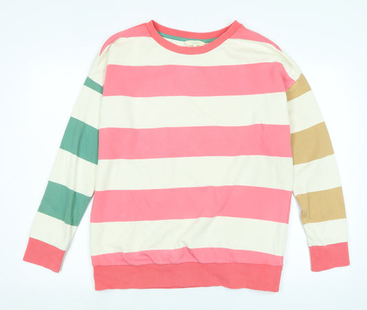 NEXT Womens Multicoloured Striped Cotton Pullover Sweatshirt Size M