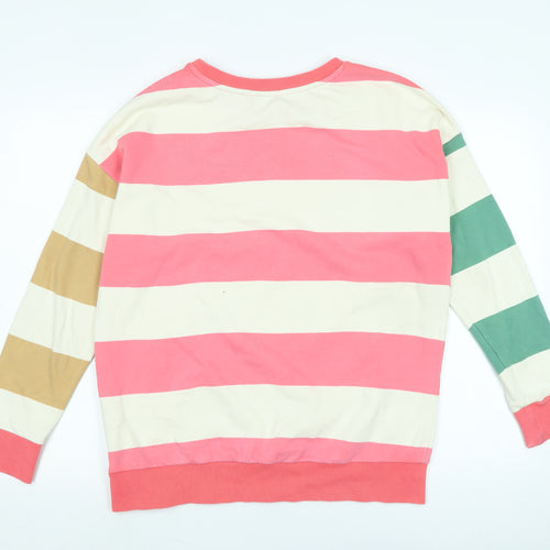 NEXT Womens Multicoloured Striped Cotton Pullover Sweatshirt Size M