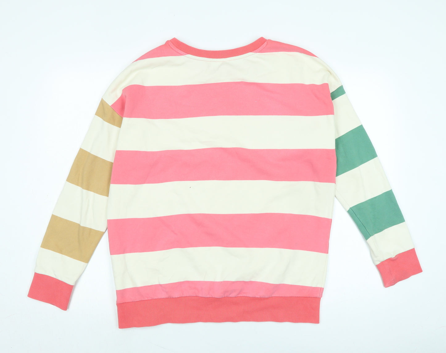 NEXT Womens Multicoloured Striped Cotton Pullover Sweatshirt Size M