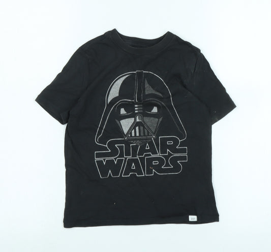 Front view of Star Wars boys’ grey cotton basic t-shirt, size S, crew neck