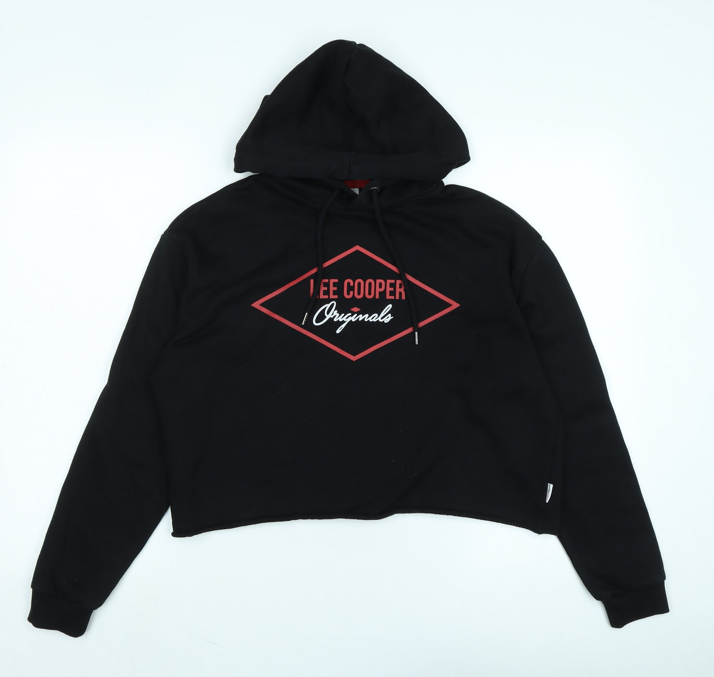 Lee Cooper Womens Black Cotton Pullover Hoodie Size 12 - Logo- lee Cooper originals