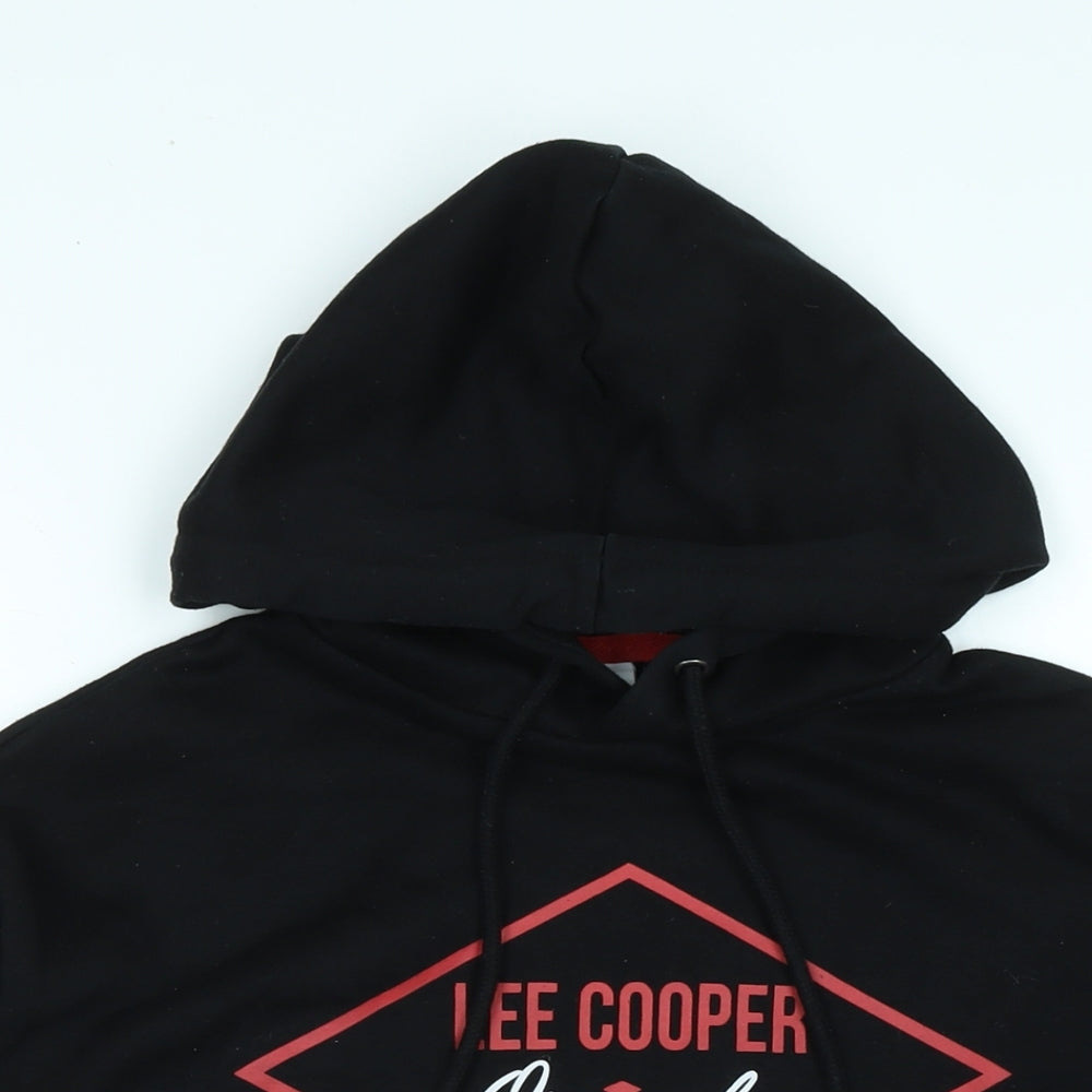 Lee Cooper Womens Black Cotton Pullover Hoodie Size 12 - Logo- lee Cooper originals