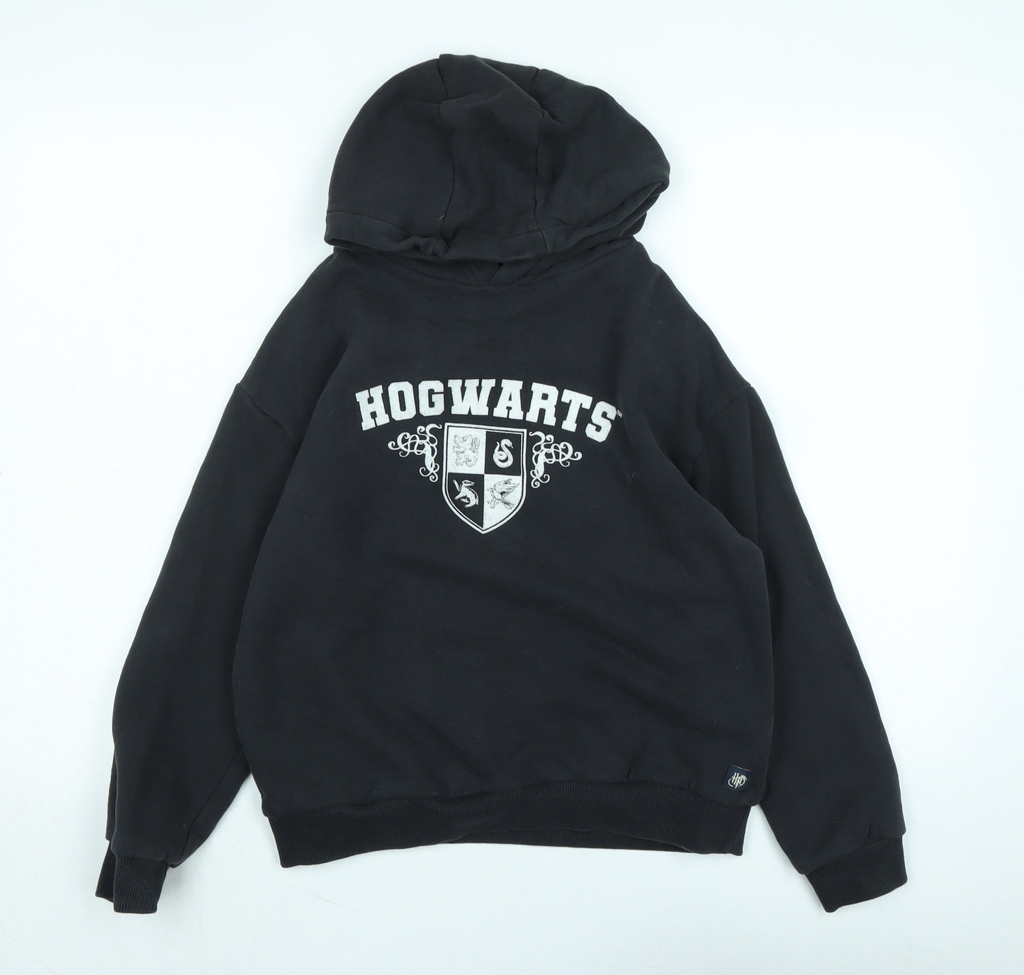 Harry Potter Boys Grey Cotton Pullover Hoodie Size 11-12 Years - Hogwarts