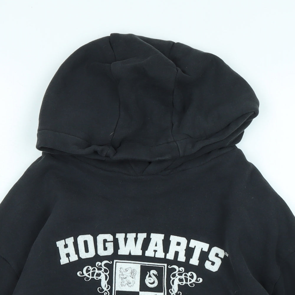 Harry Potter Boys Grey Cotton Pullover Hoodie Size 11-12 Years - Hogwarts