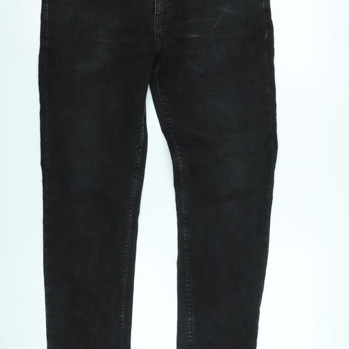 Nines Mens Black Cotton Straight Jeans Size 34 in L32 in Regular Zip