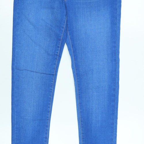 Very Womens Blue Cotton Blend Tapered Jeans Size 34 in L32 in Regular Zip