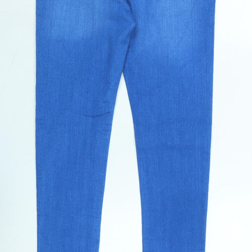 Very Womens Blue Cotton Blend Tapered Jeans Size 34 in L32 in Regular Zip