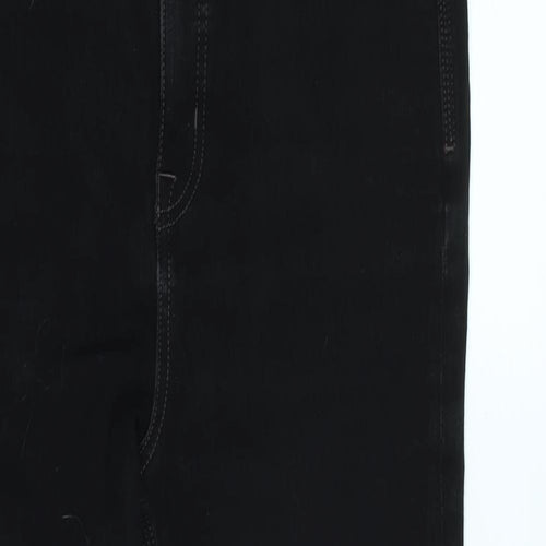 Marks and Spencer Womens Black Cotton Blend Skinny Jeans Size 30 L25 in Regular Zip