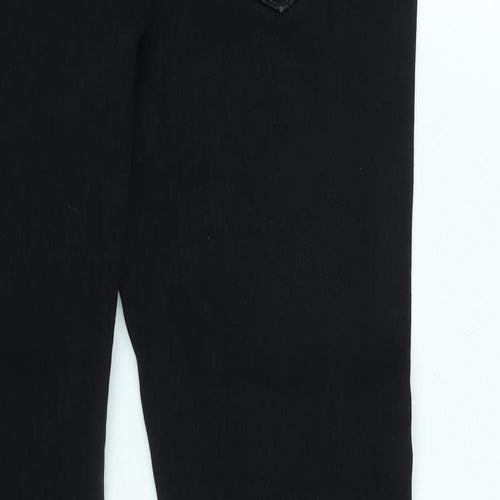 Marks and Spencer Womens Black Cotton Blend Skinny Jeans Size 30 L25 in Regular Zip