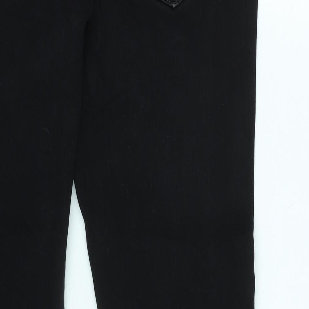 Marks and Spencer Womens Black Cotton Blend Skinny Jeans Size 30 L25 in Regular Zip