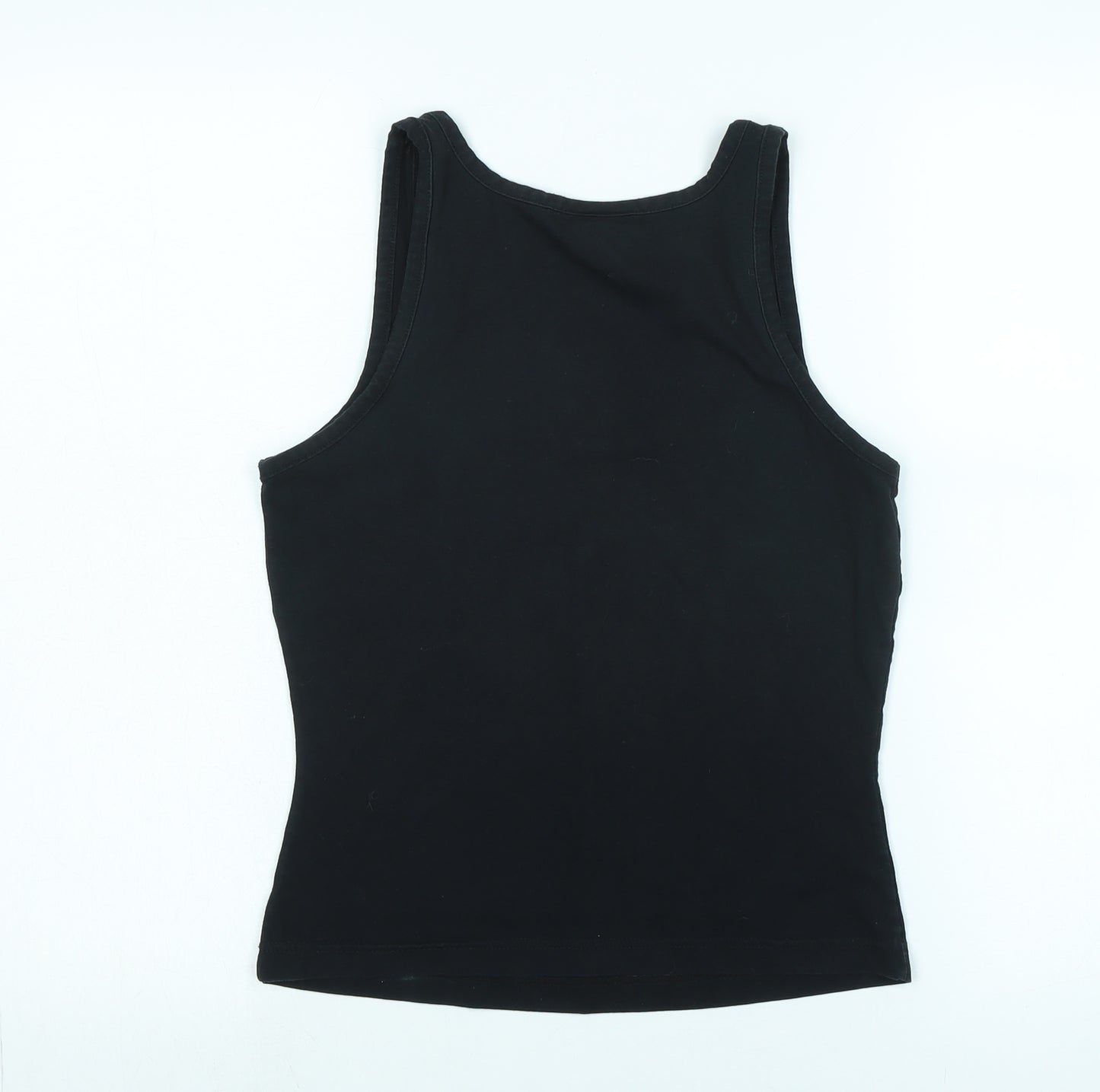 Warehouse Womens Black Cotton Basic Tank Size 12 Scoop Neck - So many shoes