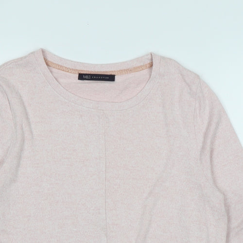 Marks and Spencer Womens Pink Crew Neck Polyester Pullover Jumper Size 6