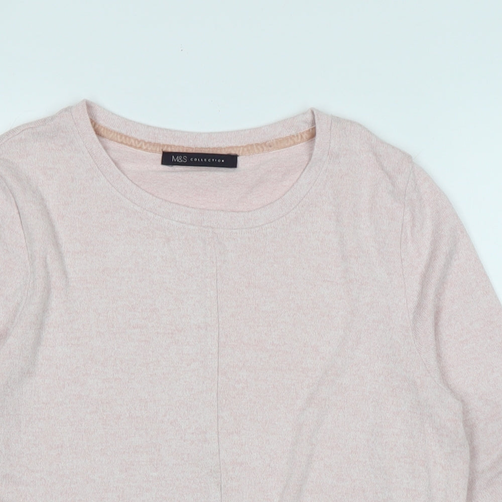 Marks and Spencer Womens Pink Crew Neck Polyester Pullover Jumper Size 6