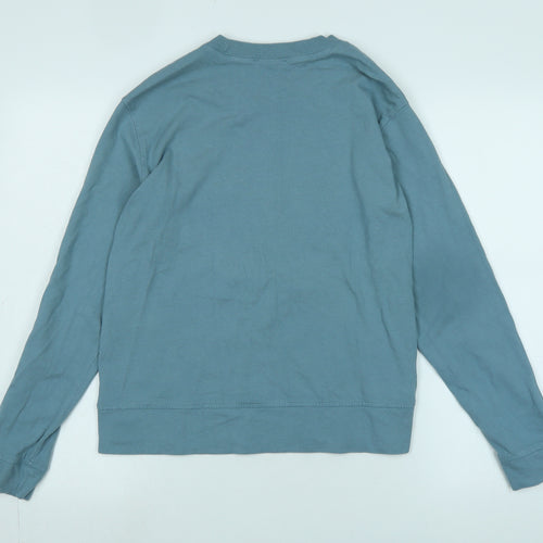 Zara Womens Blue Cotton Pullover Sweatshirt Size S