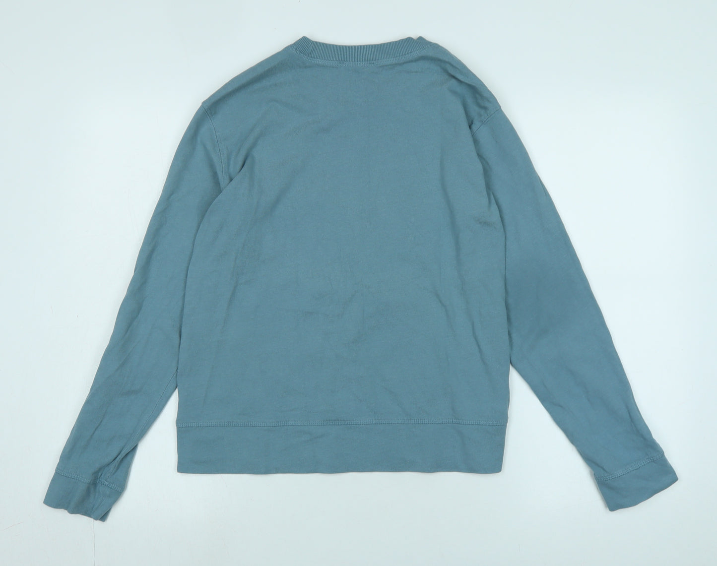 Zara Womens Blue Cotton Pullover Sweatshirt Size S