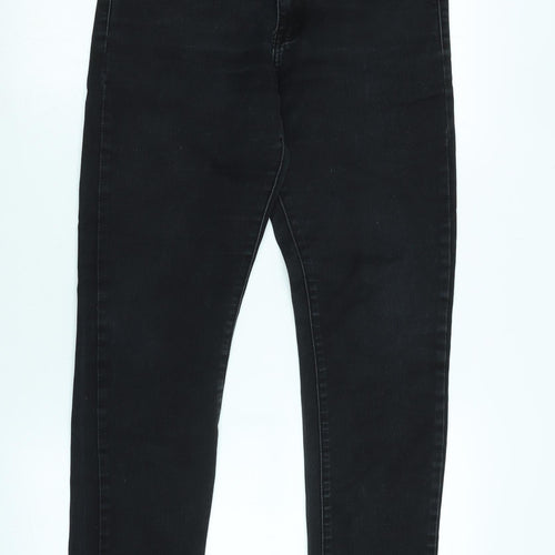 Gemello Womens Black Cotton Blend Straight Jeans Size 29 in L29 in Regular Zip - Logo