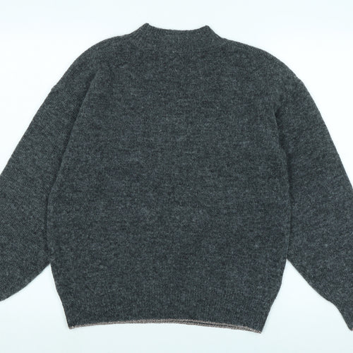 Marks and Spencer Womens Grey Crew Neck Polyester Pullover Jumper Size S - Glittery detail