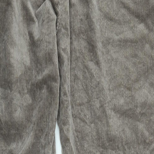 Marks and Spencer Mens Beige Cotton Blend Trousers Size 38 in L33 in Regular Zip