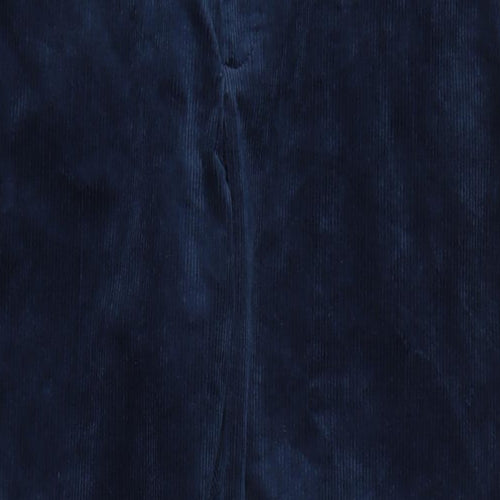 Marks and Spencer Mens Blue Cotton Trousers Size 44 in L33 in Regular Zip
