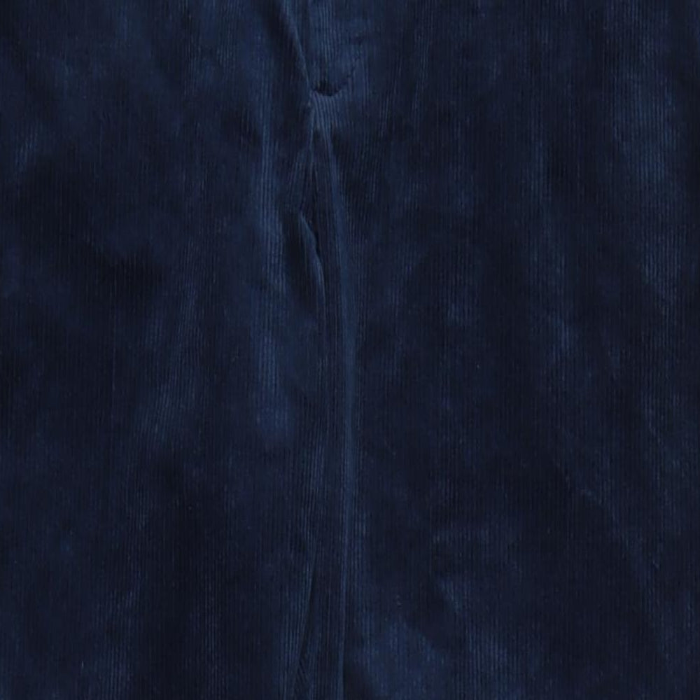 Marks and Spencer Mens Blue Cotton Trousers Size 44 in L33 in Regular Zip