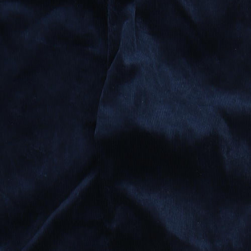 Marks and Spencer Mens Blue Cotton Trousers Size 44 in L33 in Regular Zip