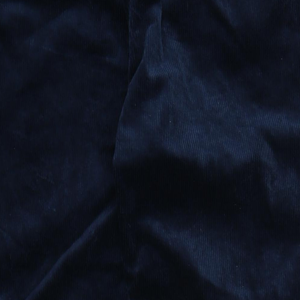 Marks and Spencer Mens Blue Cotton Trousers Size 44 in L33 in Regular Zip
