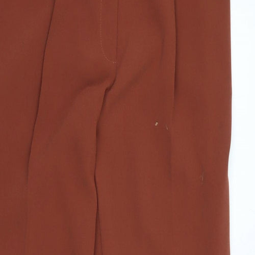 Marks and Spencer Womens Brown Polyester Trousers Size 10 L26 in Regular Zip