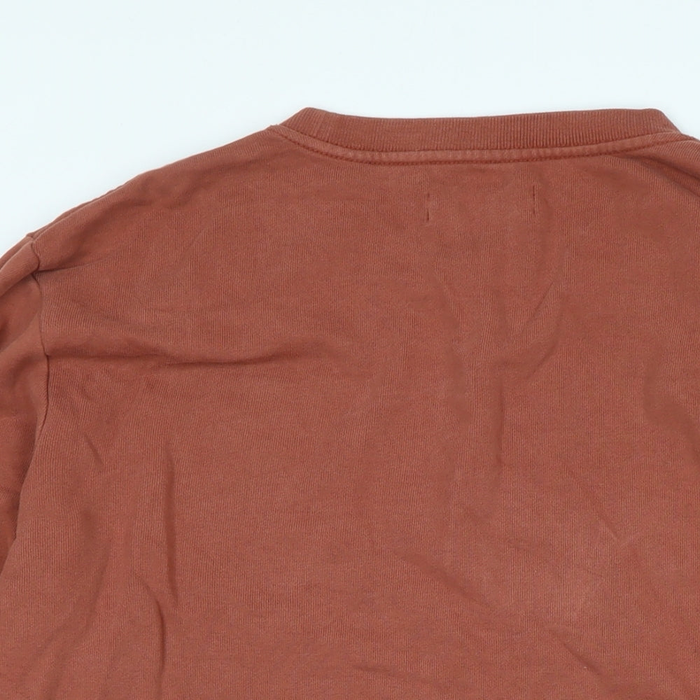 AllSaints Mens Brown Cotton Pullover Sweatshirt Size XL - Logo