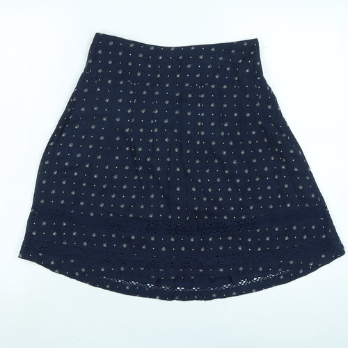 Fat Face Womens Blue Cotton Flare Skirt Size 8 - Logo